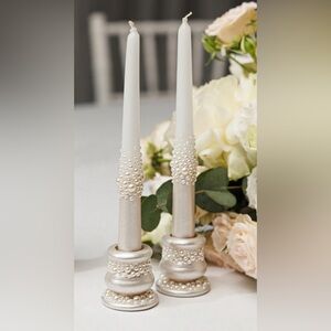New The Elliance Pearl Candles Set of two in white/ivory